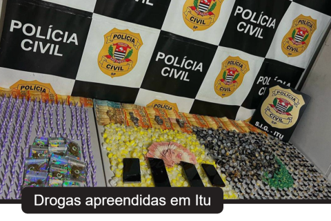 Polícia Civil prende dois por tráfico e apreende quase 2 mil porções de drogas em Itu